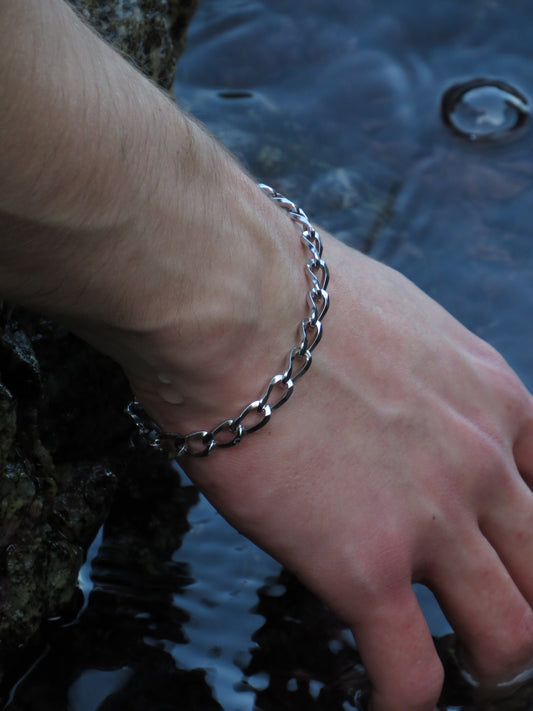 Pulsera de Plata Corte de Diamante para Hombres